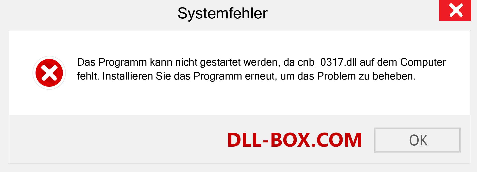 cnb_0317.dll-Datei fehlt?. Download für Windows 7, 8, 10 - Fix cnb_0317 dll Missing Error unter Windows, Fotos, Bildern